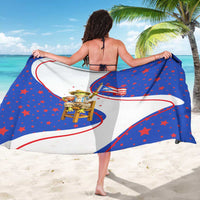 Puerto Rico Coquí Frog Football Fan Sarong Whimsical Cartoon Style with Patriotic Elements