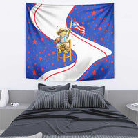 Puerto Rico Coquí Frog Football Fan Tapestry Whimsical Cartoon Style with Patriotic Elements
