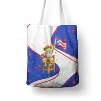 Puerto Rico Coquí Frog Football Fan Tote Bag Whimsical Cartoon Style with Patriotic Elements