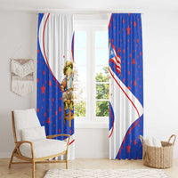 Puerto Rico Coquí Frog Football Fan Window Curtain Whimsical Cartoon Style with Patriotic Elements