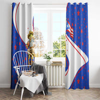 Puerto Rico Coquí Frog Football Fan Window Curtain Whimsical Cartoon Style with Patriotic Elements