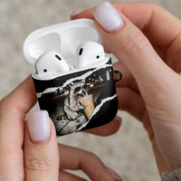 Cool Raccoon Drinking Iced Coffee AirPods Case Funny Animal Meme Urban Night Photography