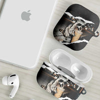 Cool Raccoon Drinking Iced Coffee AirPods Case Funny Animal Meme Urban Night Photography