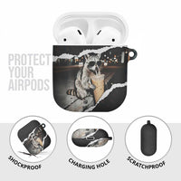 Cool Raccoon Drinking Iced Coffee AirPods Case Funny Animal Meme Urban Night Photography