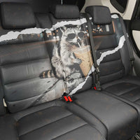 Cool Raccoon Drinking Iced Coffee Back Car Seat Cover Funny Animal Meme Urban Night Photography