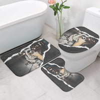 Cool Raccoon Drinking Iced Coffee Bathroom Set Funny Animal Meme Urban Night Photography