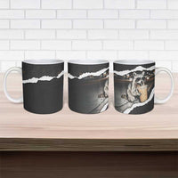 Cool Raccoon Drinking Iced Coffee Ceramic Mug Funny Animal Meme Urban Night Photography