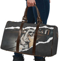 Cool Raccoon Drinking Iced Coffee Travel Bag Funny Animal Meme Urban Night Photography