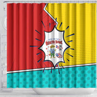 Benito Bowl Puerto Rican Frog Shower Curtain Playful Pop‑Culture Game Day