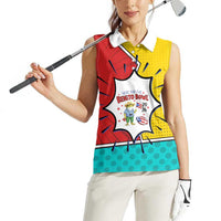 Benito Bowl Puerto Rican Frog Women Sleeveless Polo Shirt Playful Pop‑Culture Game Day