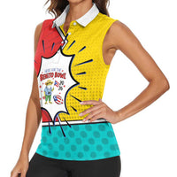 Benito Bowl Puerto Rican Frog Women Sleeveless Polo Shirt Playful Pop‑Culture Game Day