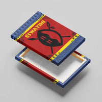 Eswatini Flag Canvas Wall Art with Traditional Shield Spear and Cultural Pattern Design - Wonder Print Shop