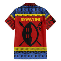 Eswatini Flag Family Matching Mermaid Dress and Hawaiian Shirt with Traditional Shield Spear and Cultural Pattern Design - Wonder Print Shop