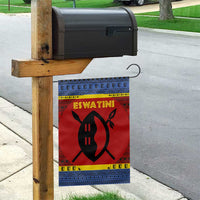 Eswatini Flag Garden Flag with Traditional Shield Spear and Cultural Pattern Design - Wonder Print Shop