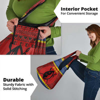 Eswatini Flag Grocery Bag with Traditional Shield Spear and Cultural Pattern Design - Wonder Print Shop