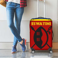 Eswatini Flag Luggage Cover with Traditional Shield Spear and Cultural Pattern Design - Wonder Print Shop