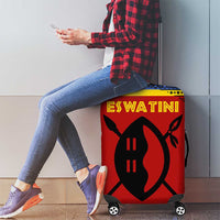 Eswatini Flag Luggage Cover with Traditional Shield Spear and Cultural Pattern Design - Wonder Print Shop