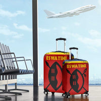 Eswatini Flag Luggage Cover with Traditional Shield Spear and Cultural Pattern Design - Wonder Print Shop