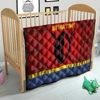 Eswatini Flag Quilt with Traditional Shield Spear and Cultural Pattern Design - Wonder Print Shop
