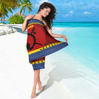 Eswatini Flag Sarong with Traditional Shield Spear and Cultural Pattern Design - Wonder Print Shop