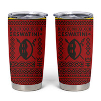 Eswatini Flag Tumbler Cup with Traditional Shield Spear and Cultural Pattern Design - Wonder Print Shop