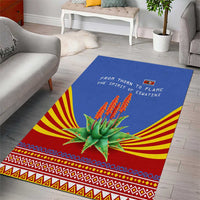 Eswatini Aloe Vera Area Rug with Flag Print and Cultural Motif From Thorn to Flame