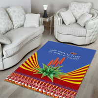 Eswatini Aloe Vera Area Rug with Flag Print and Cultural Motif From Thorn to Flame