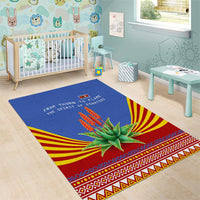 Eswatini Aloe Vera Area Rug with Flag Print and Cultural Motif From Thorn to Flame
