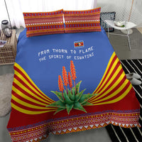 Eswatini Aloe Vera Bedding Set with Flag Print and Cultural Motif From Thorn to Flame
