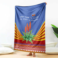Eswatini Aloe Vera Blanket with Flag Print and Cultural Motif From Thorn to Flame