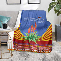 Eswatini Aloe Vera Blanket with Flag Print and Cultural Motif From Thorn to Flame