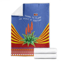 Eswatini Aloe Vera Blanket with Flag Print and Cultural Motif From Thorn to Flame