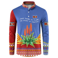 Eswatini Aloe Vera Button Sweatshirt with Flag Print and Cultural Motif From Thorn to Flame