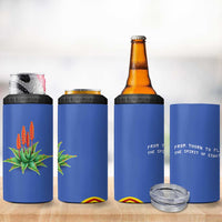 Eswatini Aloe Vera 4 in 1 Can Cooler Tumbler with Flag Print and Cultural Motif From Thorn to Flame