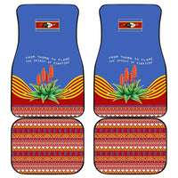 Eswatini Aloe Vera Car Mats with Flag Print and Cultural Motif From Thorn to Flame