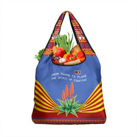 Eswatini Aloe Vera Grocery Bag with Flag Print and Cultural Motif From Thorn to Flame