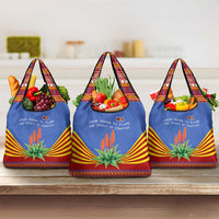 Eswatini Aloe Vera Grocery Bag with Flag Print and Cultural Motif From Thorn to Flame