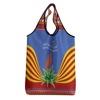 Eswatini Aloe Vera Grocery Bag with Flag Print and Cultural Motif From Thorn to Flame