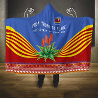 Eswatini Aloe Vera Hooded Blanket with Flag Print and Cultural Motif From Thorn to Flame