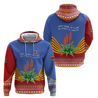 Eswatini Aloe Vera Hoodie with Flag Print and Cultural Motif From Thorn to Flame