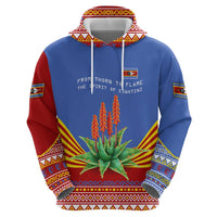 Eswatini Aloe Vera Hoodie with Flag Print and Cultural Motif From Thorn to Flame
