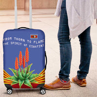 Eswatini Aloe Vera Luggage Cover with Flag Print and Cultural Motif From Thorn to Flame