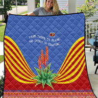 Eswatini Aloe Vera Quilt with Flag Print and Cultural Motif From Thorn to Flame