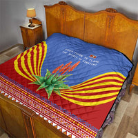 Eswatini Aloe Vera Quilt with Flag Print and Cultural Motif From Thorn to Flame
