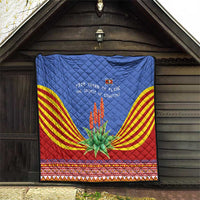 Eswatini Aloe Vera Quilt with Flag Print and Cultural Motif From Thorn to Flame