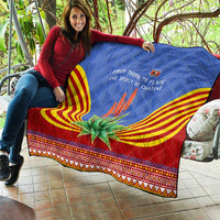 Eswatini Aloe Vera Quilt with Flag Print and Cultural Motif From Thorn to Flame