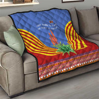 Eswatini Aloe Vera Quilt with Flag Print and Cultural Motif From Thorn to Flame