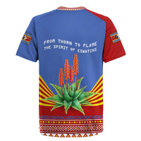 Eswatini Aloe Vera Rugby Jersey with Flag Print and Cultural Motif From Thorn to Flame