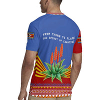 Eswatini Aloe Vera Rugby Jersey with Flag Print and Cultural Motif From Thorn to Flame