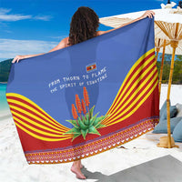 Eswatini Aloe Vera Sarong with Flag Print and Cultural Motif From Thorn to Flame